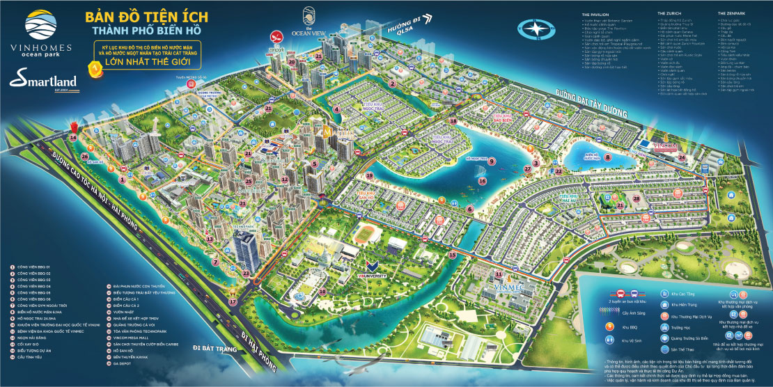 bản đồ tiện ích the senique hà nội