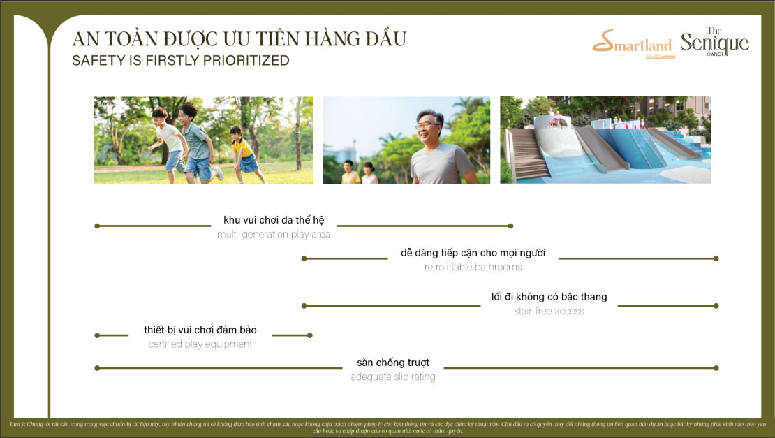 tiện ích dự án the senique hà nội