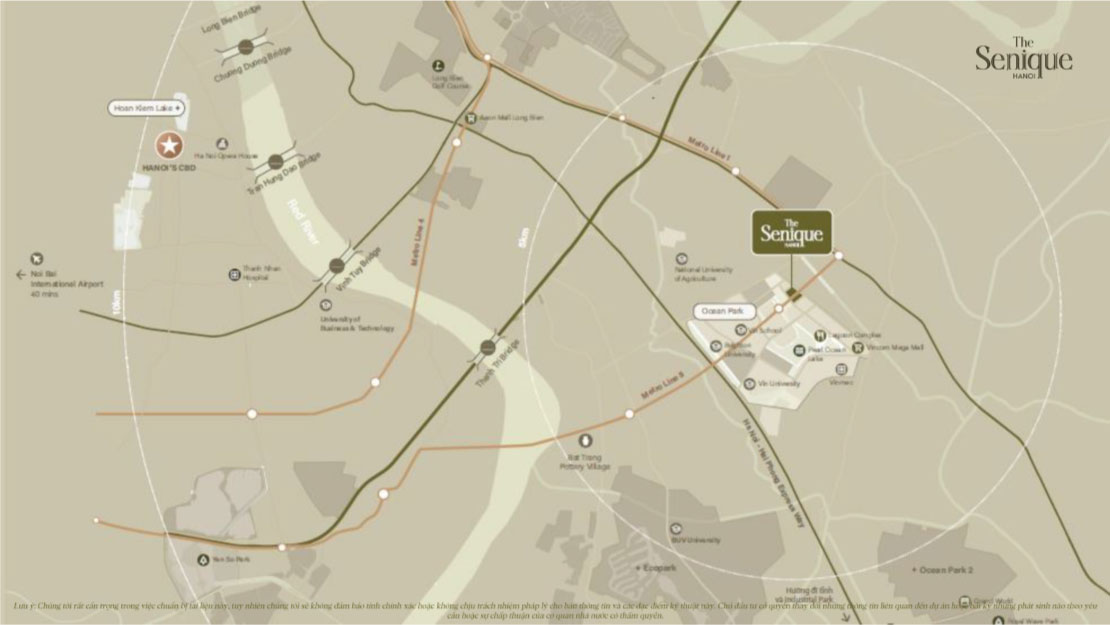 vị trí dự án the senique hà nội
